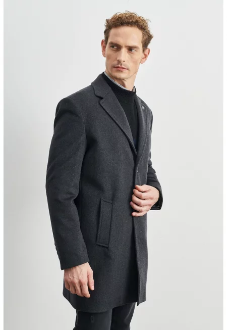 Палто с вълна с две копчета