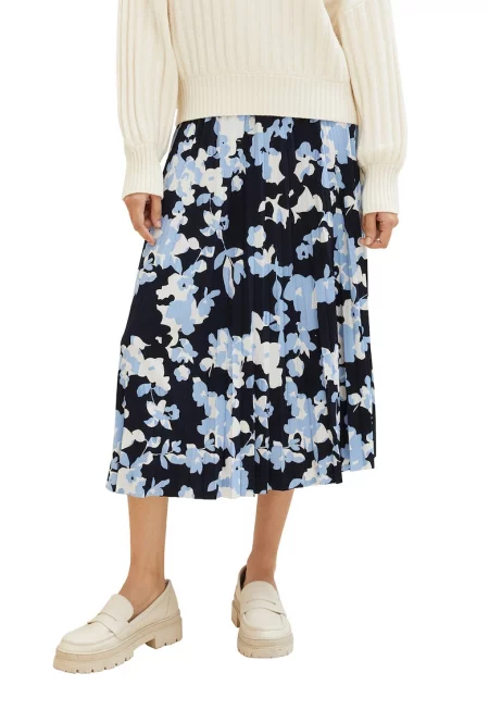 Плисирана пола с флорален десен