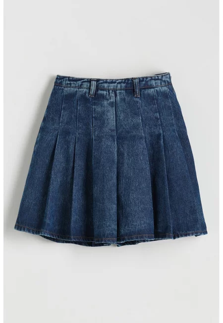 Пола от деним с плисе