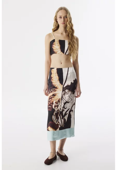 Пола с цепка - Бял/Кафяв/Син