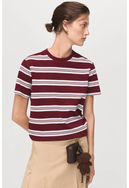 Раирана тениска с овално деколте