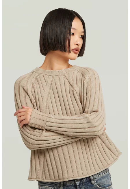 Рипсен пуловер от органичен памук