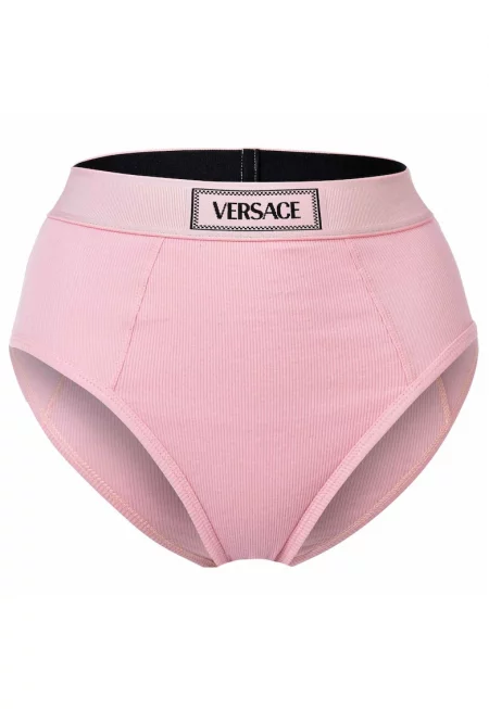 Рипсени бикини с лого - Розово