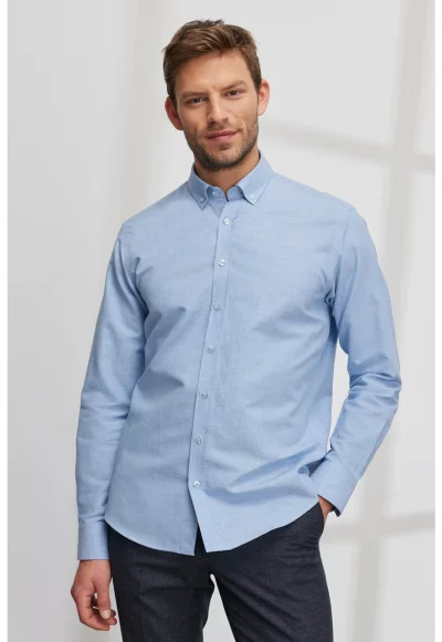 Риза Oxford с лен