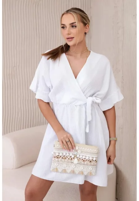 Рокля с колан на талията - Един размер