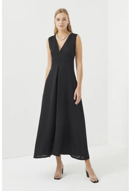 Рокля с кроше - Черен