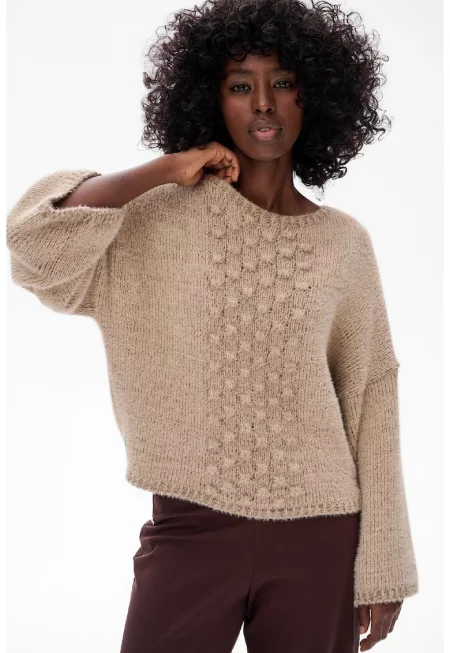 Широк пуловер с паднали ръкави Colix