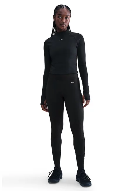 Слим блуза с Dri-Fit и лого - Черен