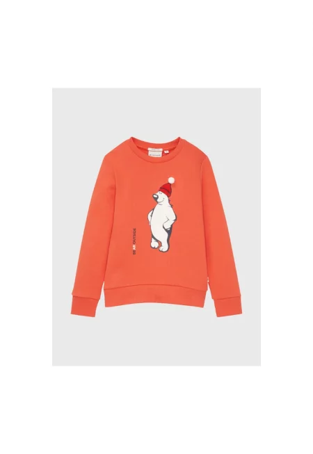 Суичър за момче -  301052029 - органичен памук - оранжев - Оранжев