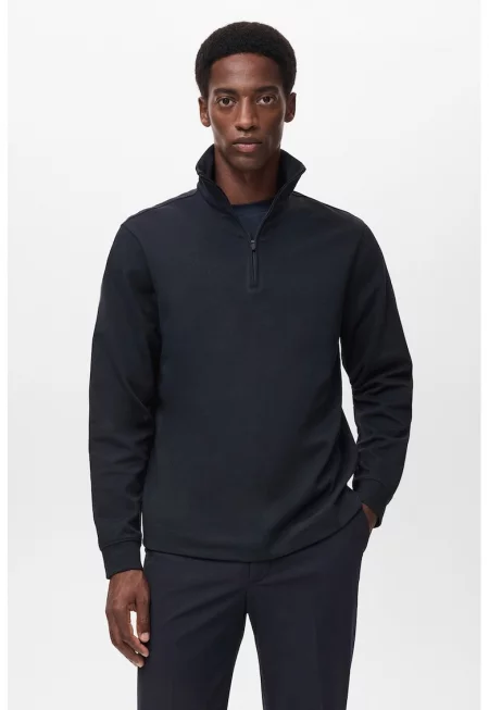 Суитшърт с къс цип