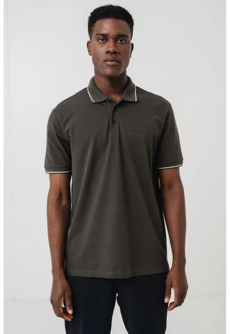 Тениска от памук с яка