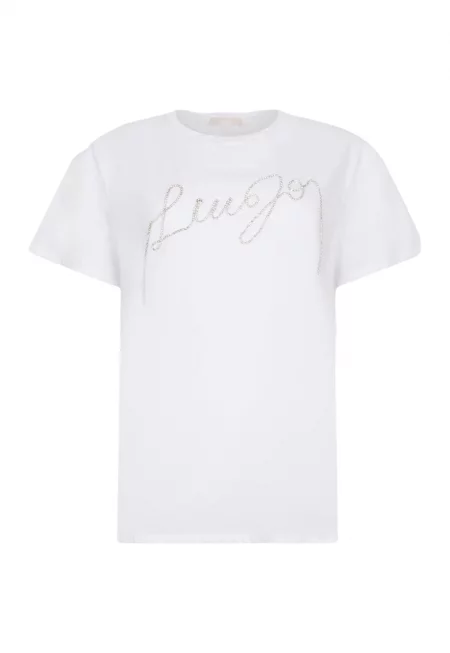 Тениска с пайети - Бял