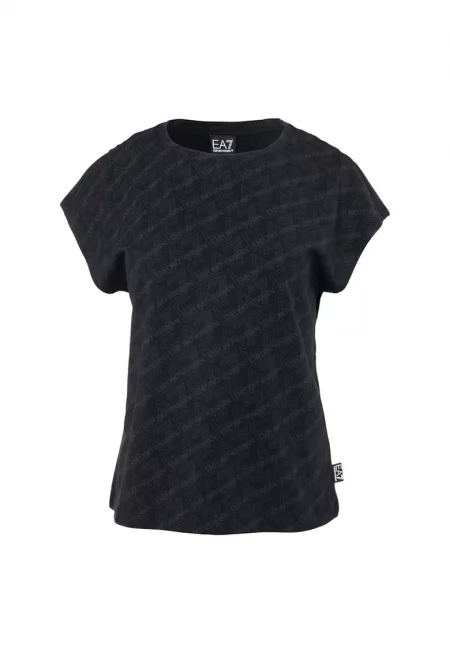 Тениска  за жени - w tee ss allover - 3DTT04-TJUBZ-1200 - Черна - Черен