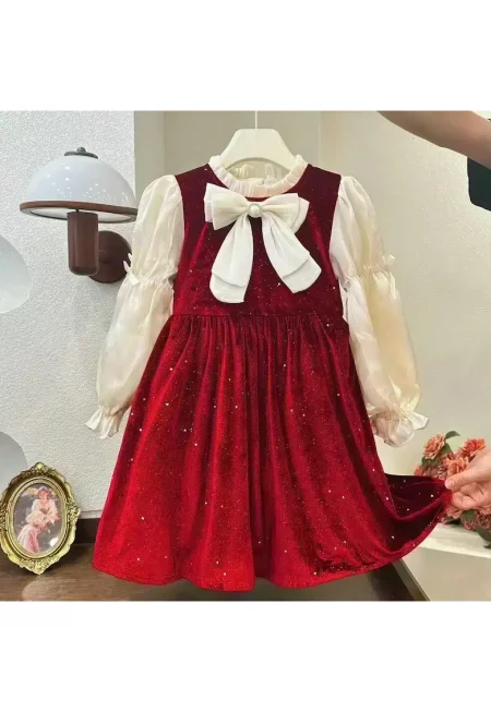 Тоалет от 2 части - червена рокля и бяла блуза