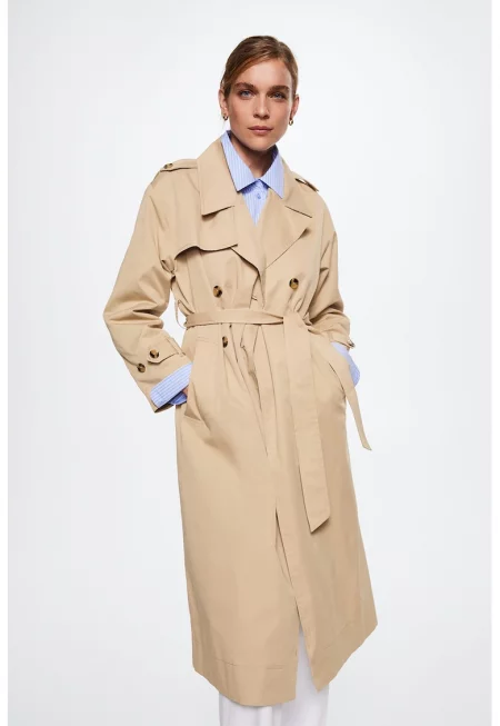 Тренч Angela с памук с шлиц отзад