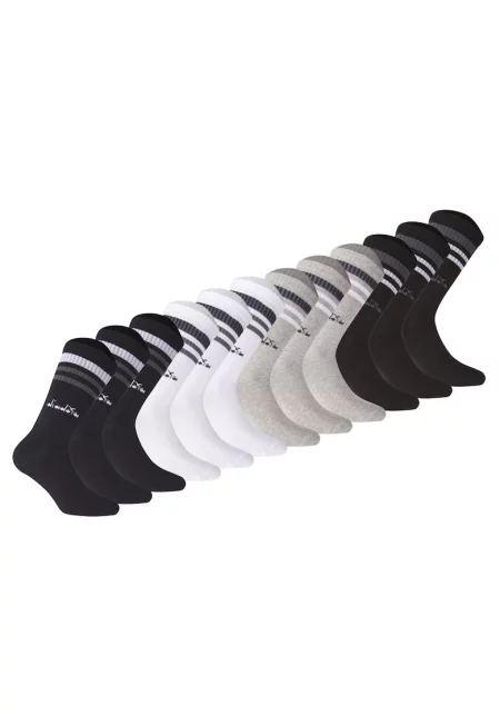 Унисекс дълги чорапи - 12 чифта - Бял/Черен/Тъмносин