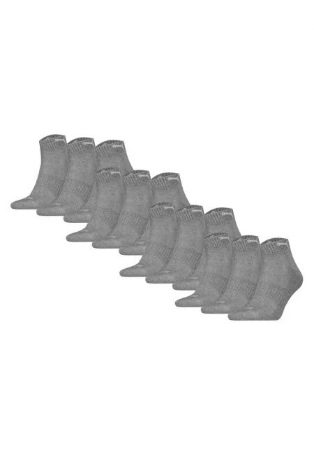 Унисекс омекотени къси чорапи - 12 чифта - Сив