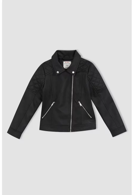 Яке от еко кожа с джобове с цип