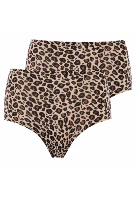 Безшевни бикини хипстър с висока талия - 2 чифта - Черен/Бежов