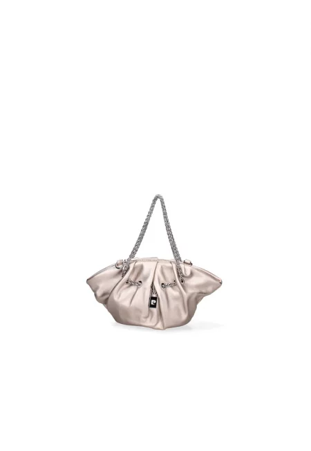 Бляскава чанта за рамо от еко кожа - Сребрист