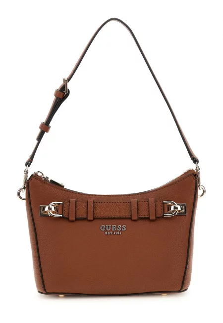 Чанта от еко кожа с джоб с цип - Изгорен портокал