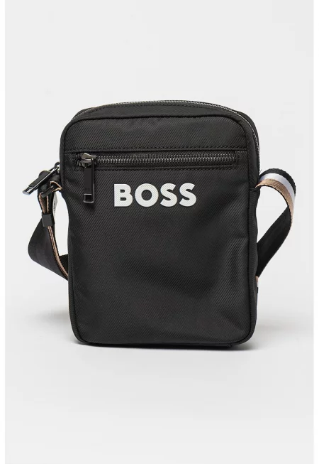 Чанта през рамо Catch 3.0 с релефно лого - Черен