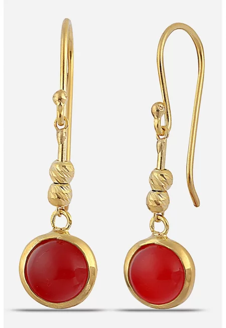 Дълги обеци от стерлингово сребро с гранат