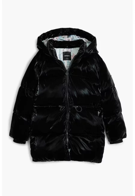 Дълго подплатено яке с качулка