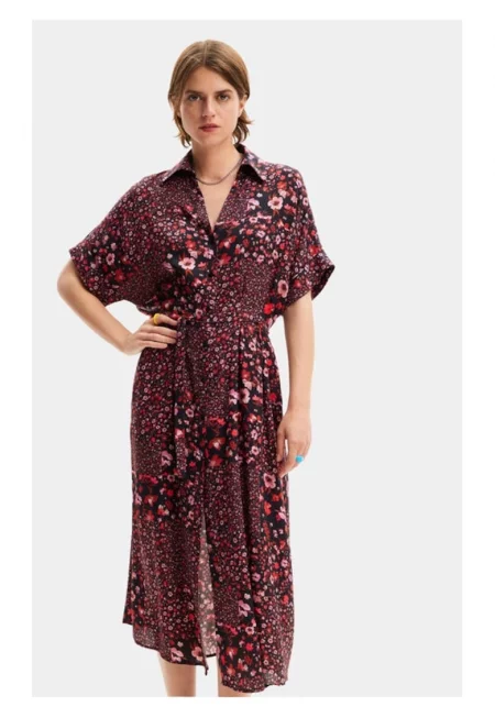 Дамска рокля -  76886 - Черна - Вискоза