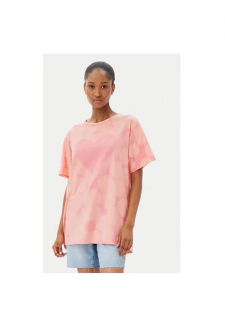 Дамска тениска  модел 26918 - памучен материал - цвят Розов - Розово