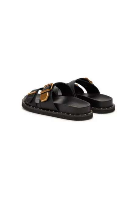 Дамски джапанки  13904966 - Естествена кожа - Черен