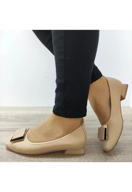 Дамски елегантни обувки  20003C B2-N бежово - бежово