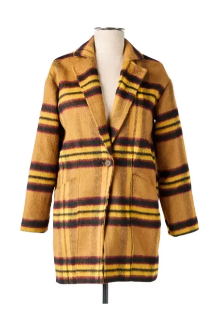 Дамско палто  полиестер/акрил/вискоза - дълъг ръкав - хастар - многоцветно -