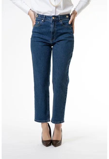 Дънки Mom с висока талия