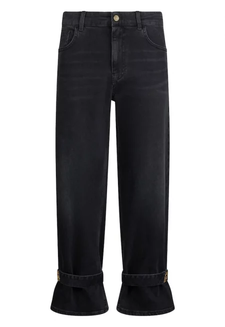 Дънки с висока талия - Черен