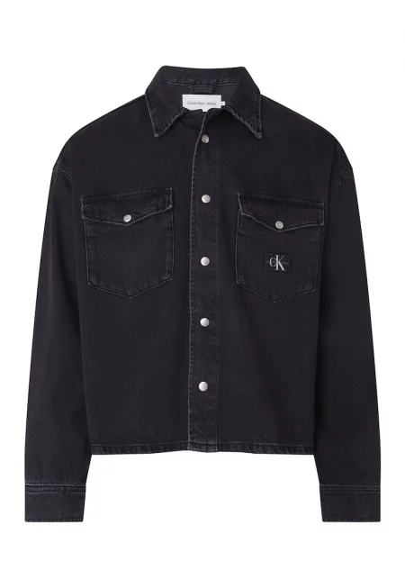 Дънково яке тип риза с джобове на гърдите