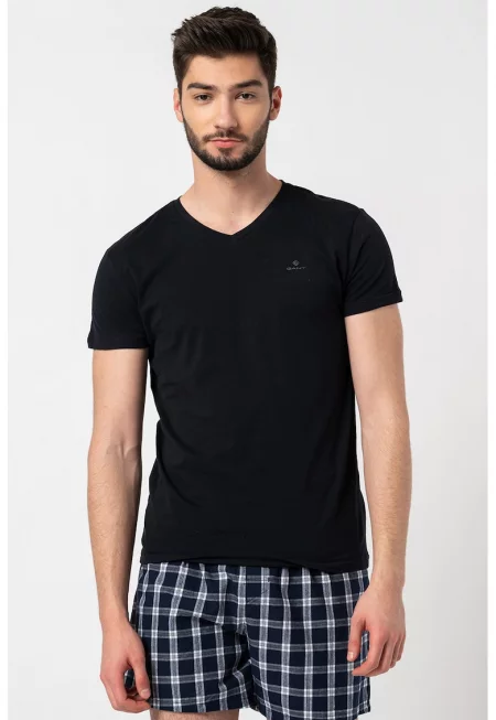 Домашни тениски с шпиц и лого - 2 броя