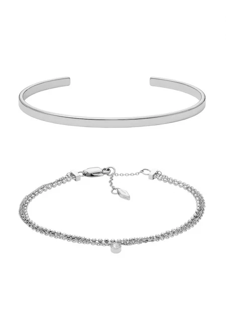 Emporio Armani - Гривни от неръждаема стомана - 2 броя - Сребрист