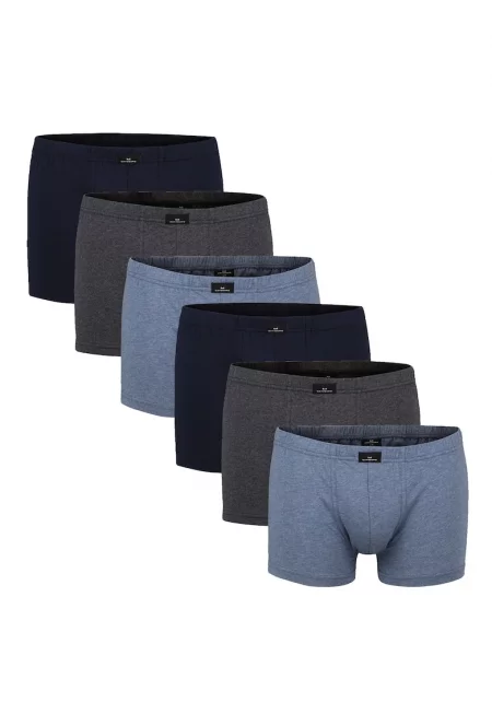 Götzburg - Боксерки с памук - 6 чифта - Сив/Син