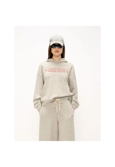 Худи Orlanda с паднали ръкави и перфораран ефект