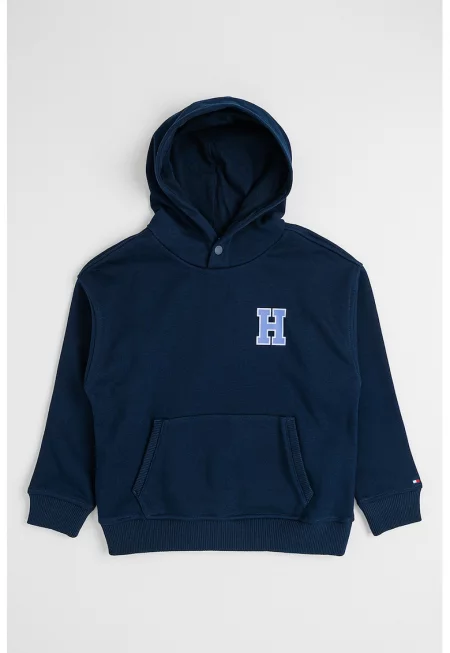 Худи с джоб кенгуру - Тъмносин