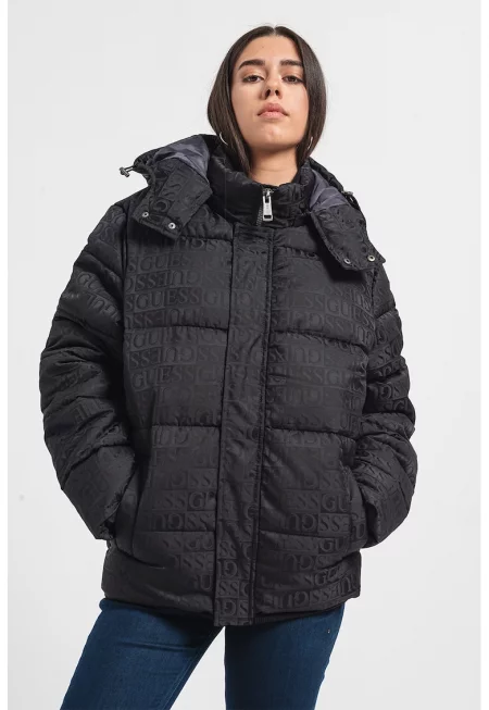 JEANS - Зимно яке с качулка и щампа