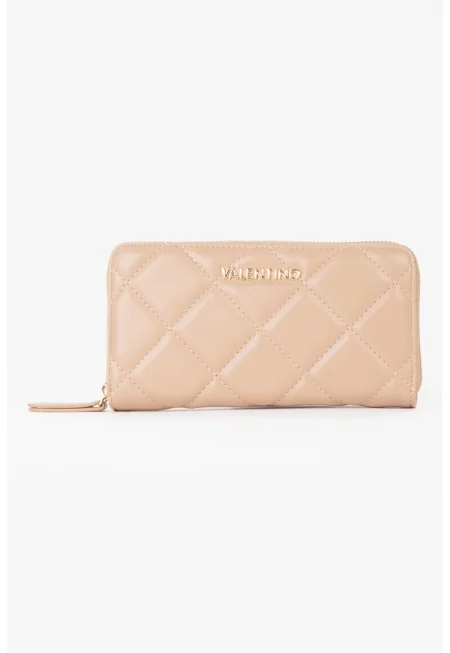 Капитониран портфейл Ocarina с цип - Бежов