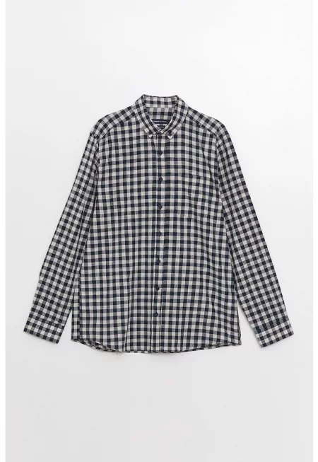 Карирана риза с пришит джоб