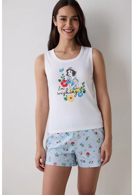 Къса пижама с шарка на Snow White