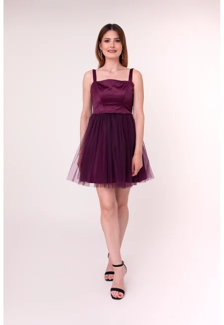 Къса рокля Dark Orchid - Бордо