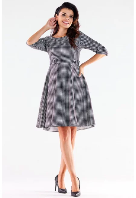 Къса рокля с три четвърти ръкав - Elegant A520