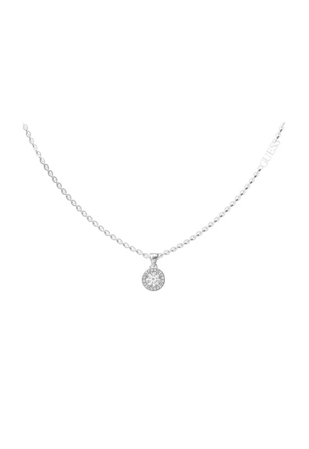 Колие от неръждаема стомана с циркони - Сребрист
