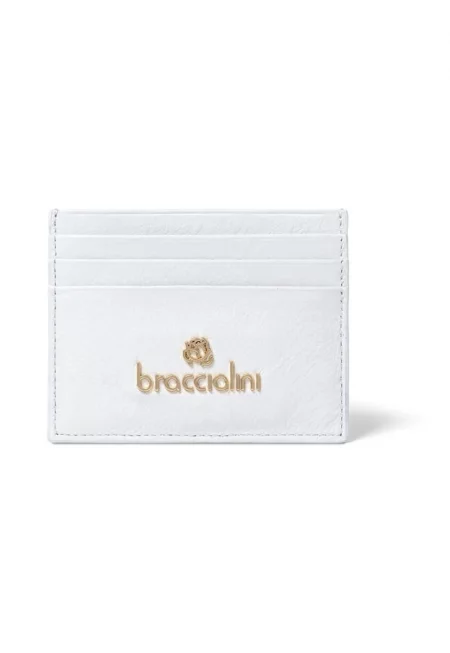 Кожен калъф за карти с лого - 35499 - Бял - 8.5x11x1