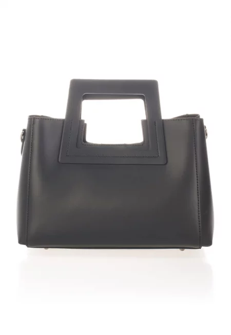 Кожена чанта с отделяща се презрамка - Черен